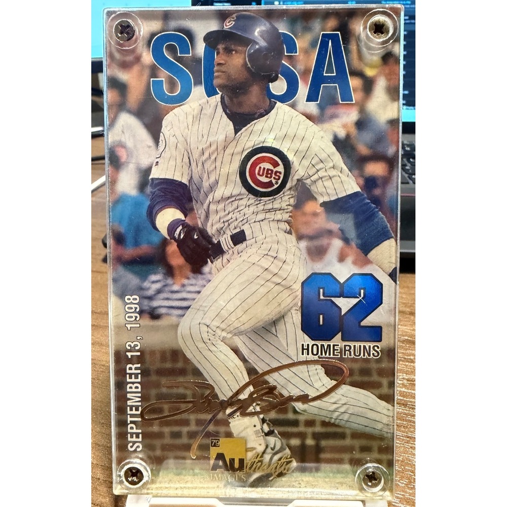 Sammy Sosa 1998 SP Authentic Gold Autograph 62 Home Run Card